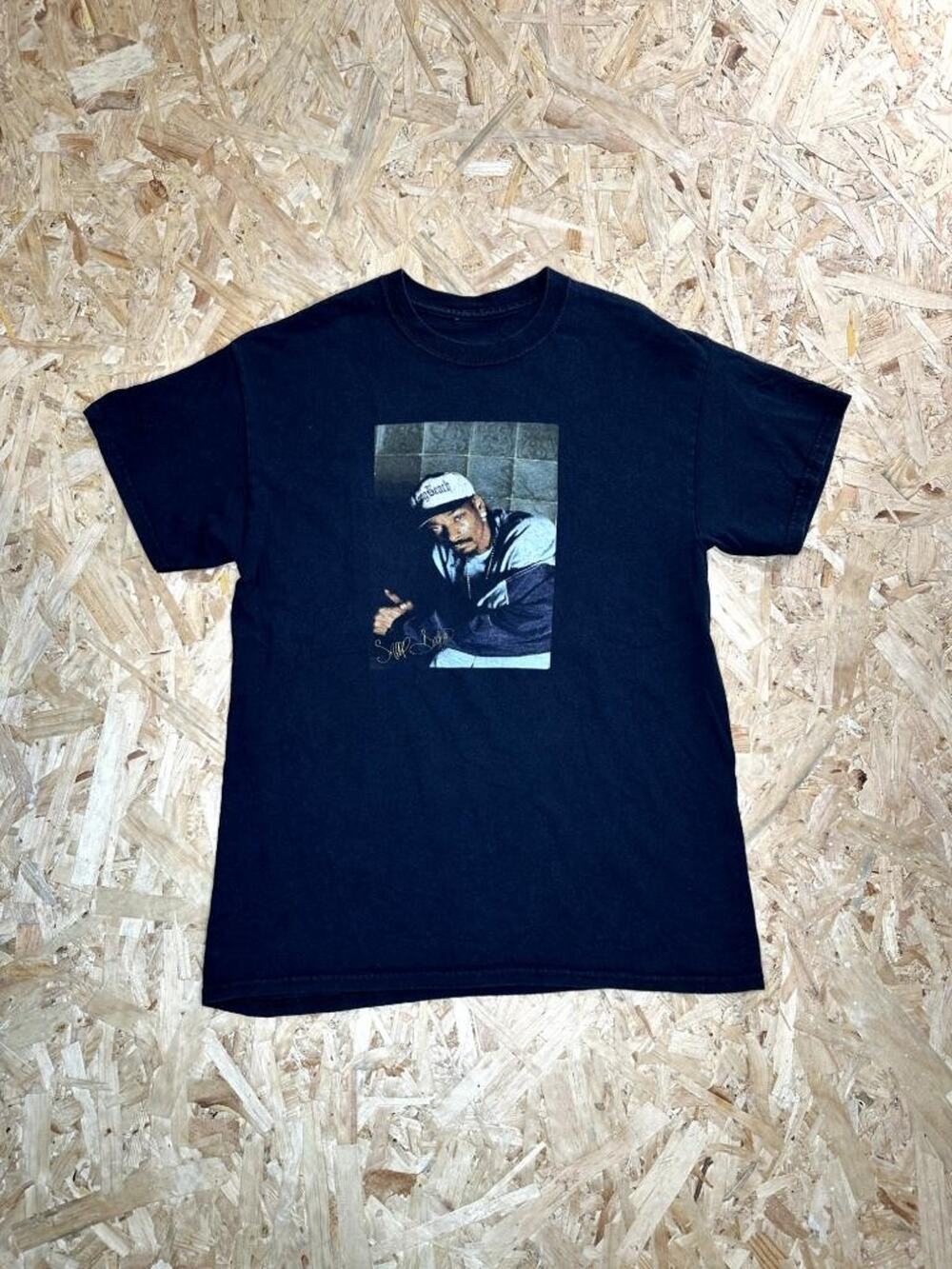 Snoop Dogg Graphic T-Shirt Mens Medium Black Rap Hip Hop Tee Photo Print